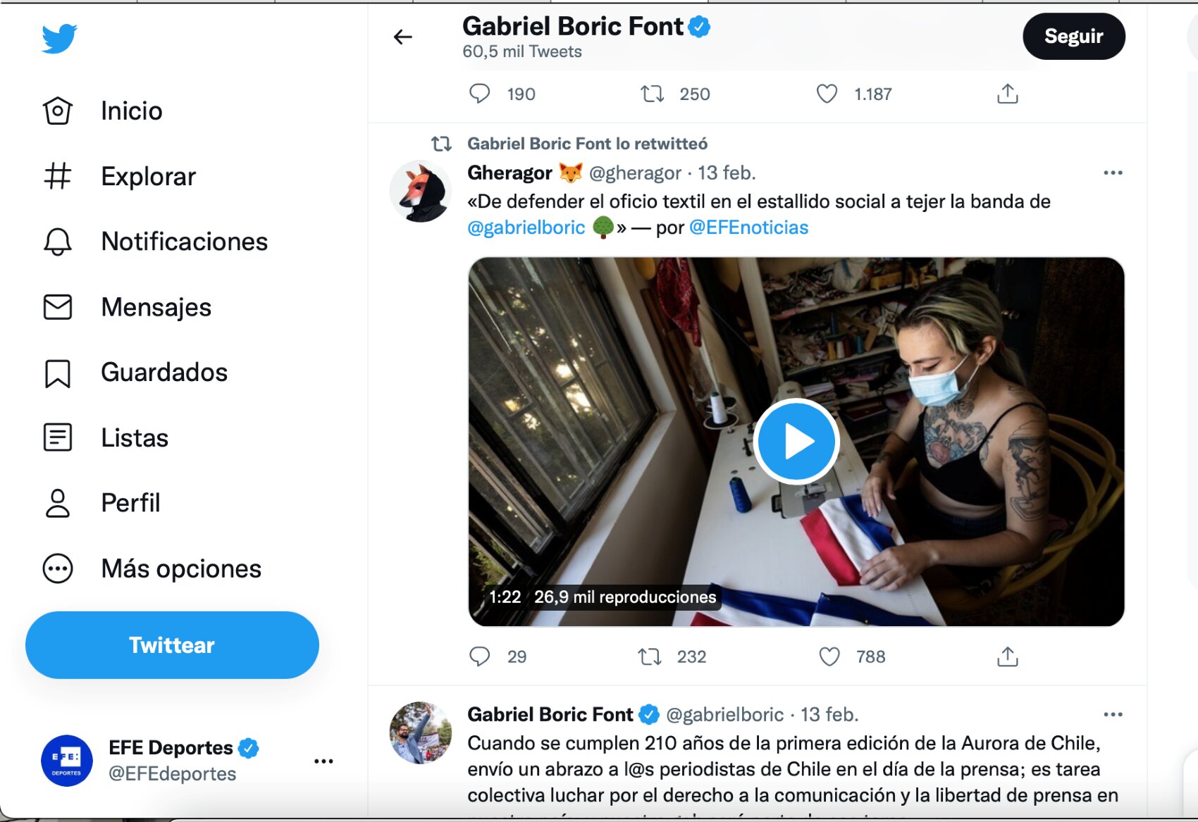Boric EFE chile