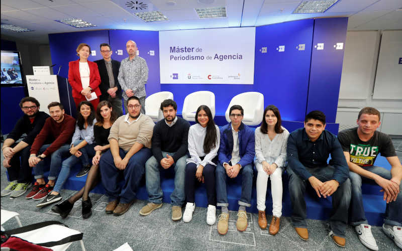 ESPAÑA PERIODISMO:GRAF008. MADRID, 02/11/2017.- La XVIII edición del Máster de Periodismo de Agencia, impartido por la Universidad Rey Juan Carlos (URJC) y la Agencia EFE, ha arrancado hoy para los alumnos españoles e hispanoamericanos que han elegido este curso de posgrado de uno de los medios de comunicación más importantes del mundo en su ámbito. EFE/ANGEL DIAZ