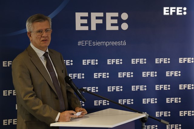 Madrid, 16/05/2024 - El director general de Signus Ecovalor S.L., Gabriel Leal, durante su intervención. EFE/Ballesteros