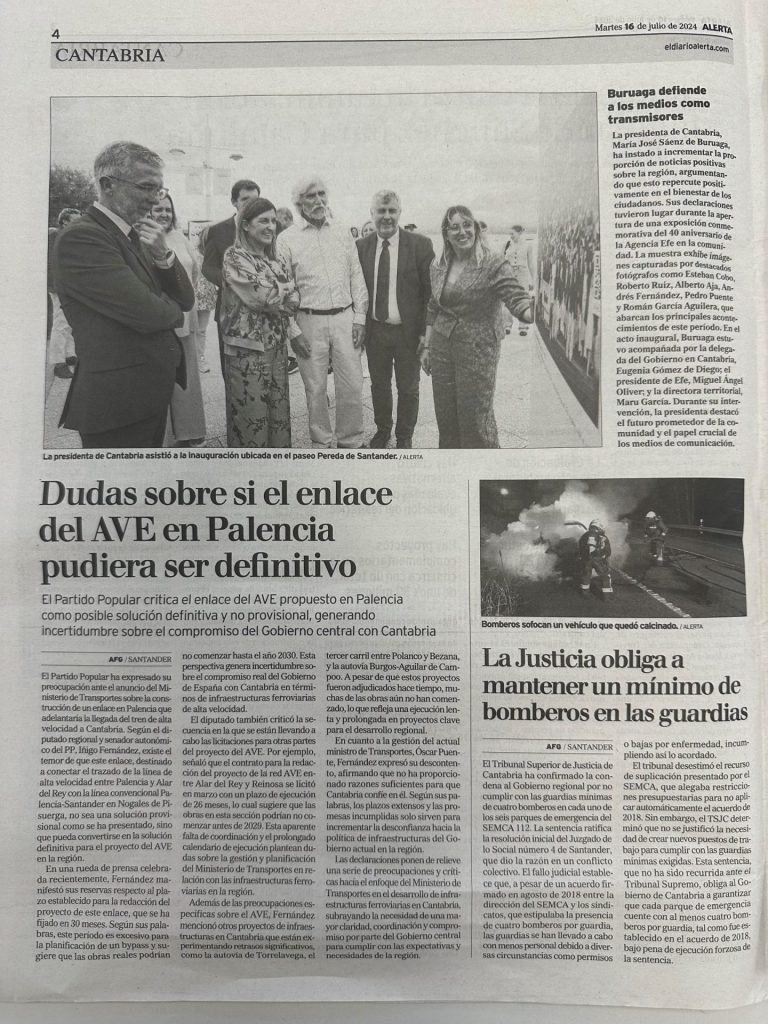 Rreseña de la noticia de la exposción de EFE en Santander