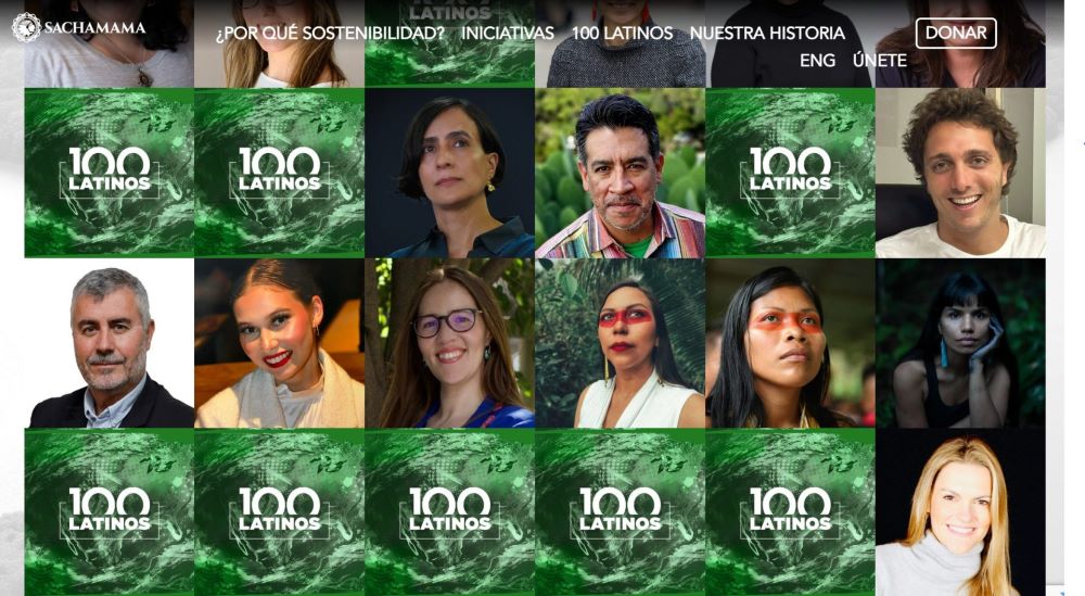 Combo fotografías de los cien latinos 2024 comprometidos con la crisis climática