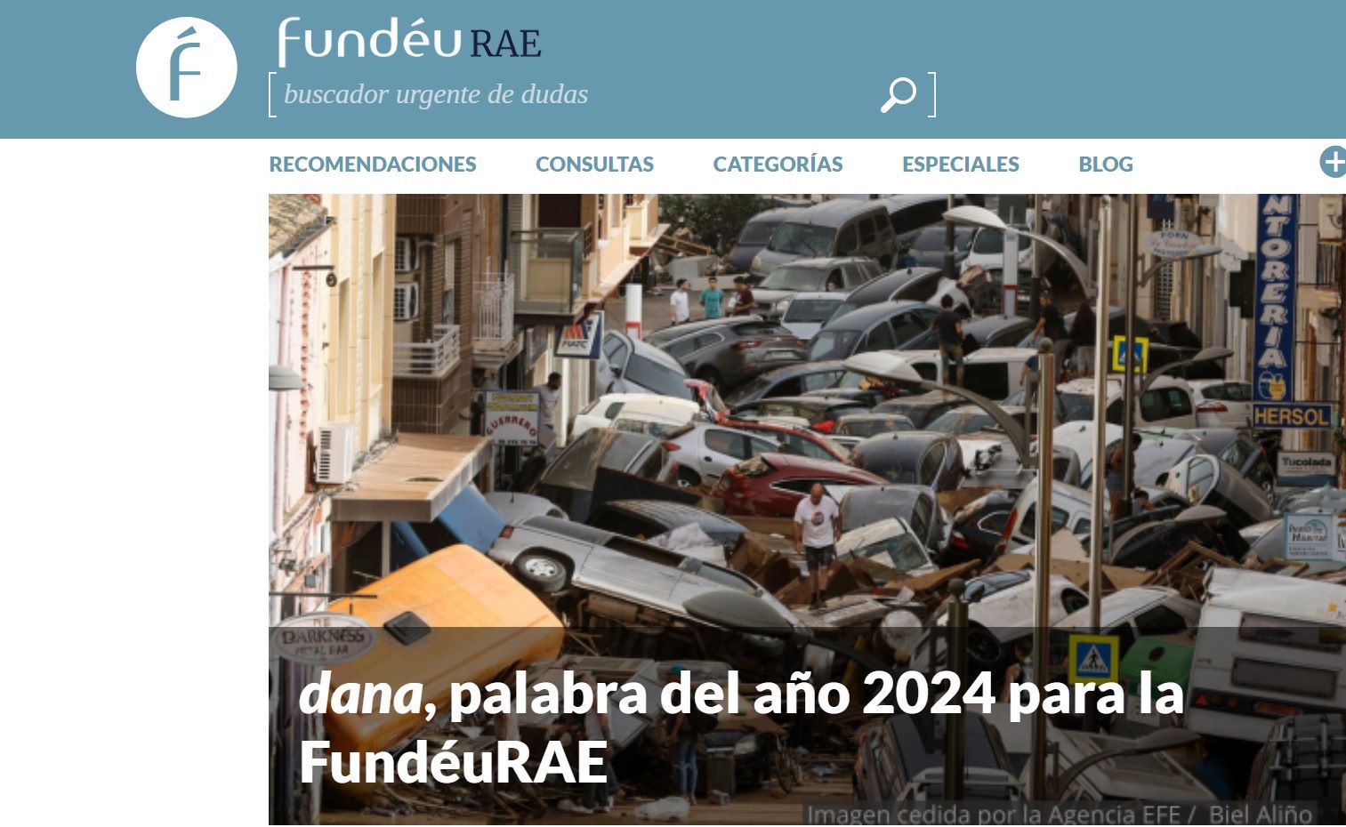 Dana, la palabra del año 2024 elegida por la FundéuRAE