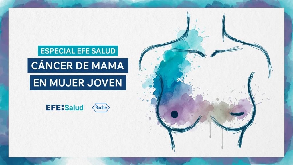 Imagen de portada del especial de EFE Salud "Cáncer de mama en mujer joven"