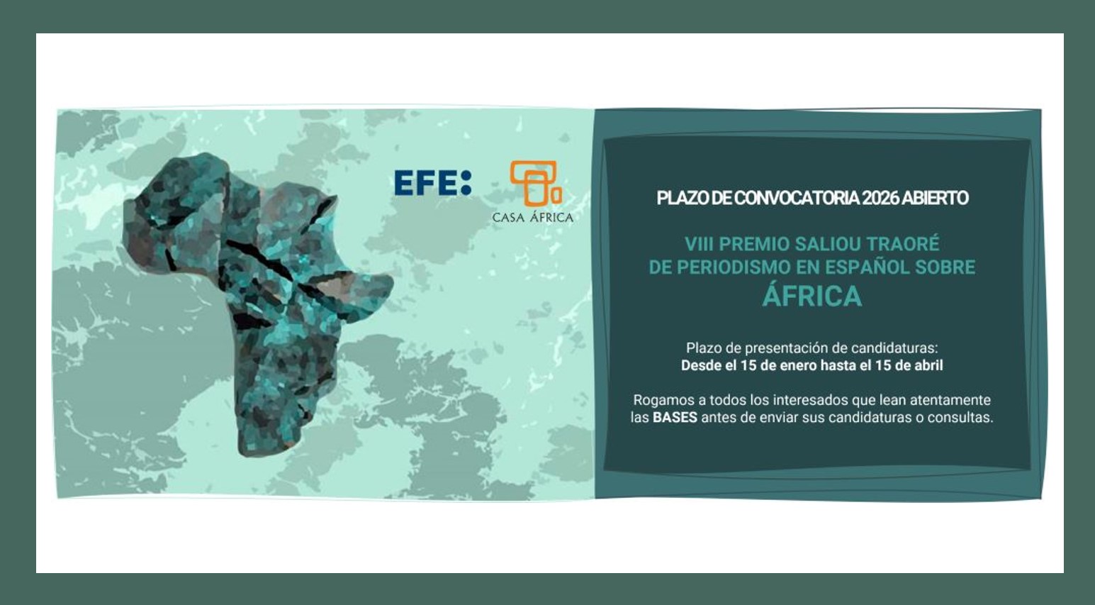 Abierta la convocatoria de la VIII edición del Premio Saliou Traoré